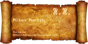 Mikes Martin névjegykártya